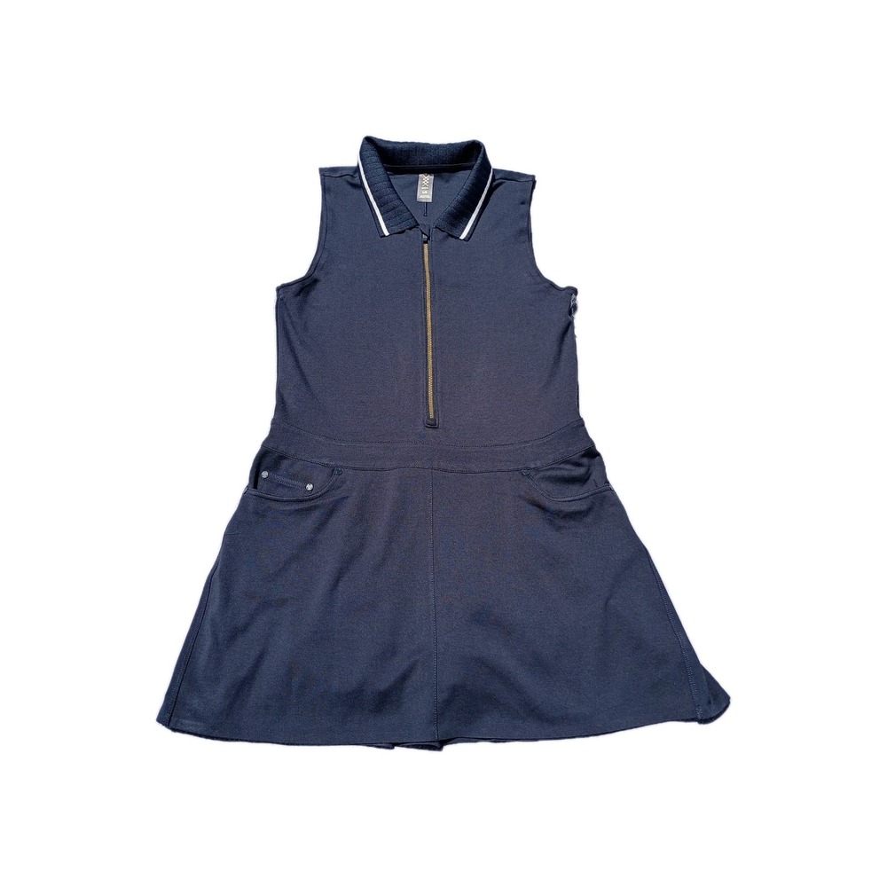 Rhone Pin High Ponte Dress Navy Blue Sleeveless Tennis Pickleball Large NWT